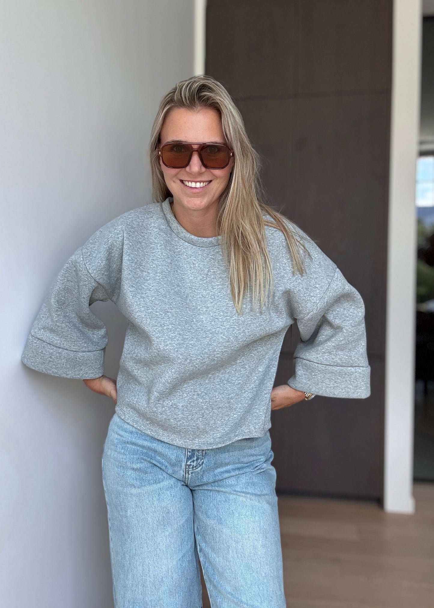 korte effen sweatshirt