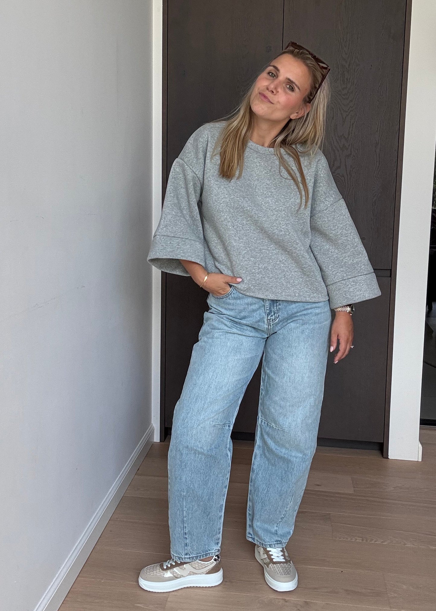 korte effen sweatshirt