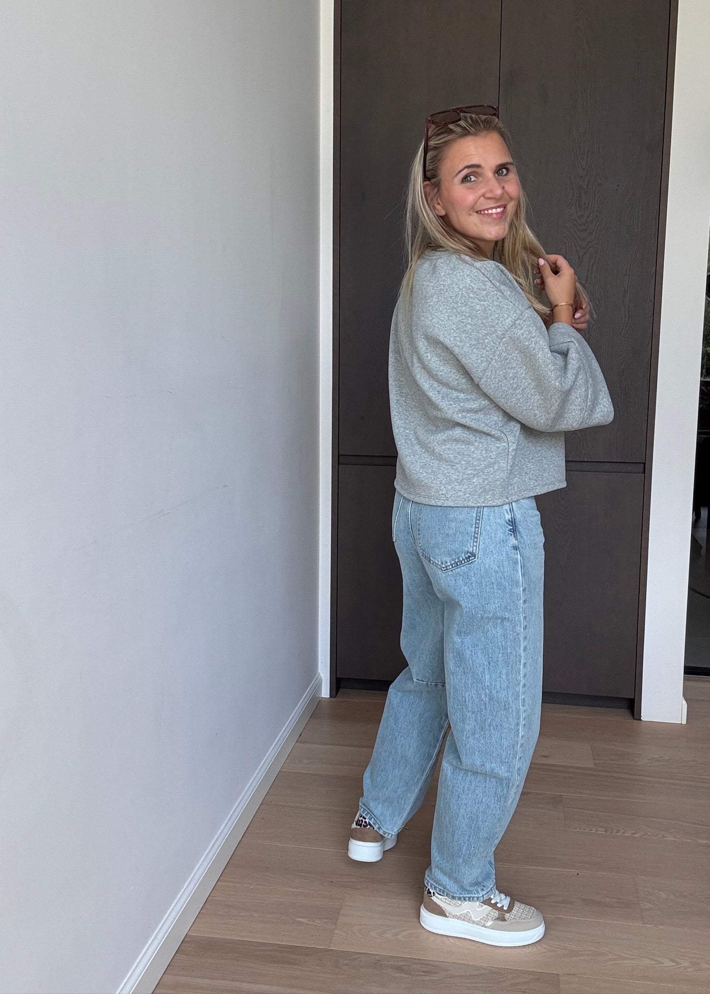 korte effen sweatshirt