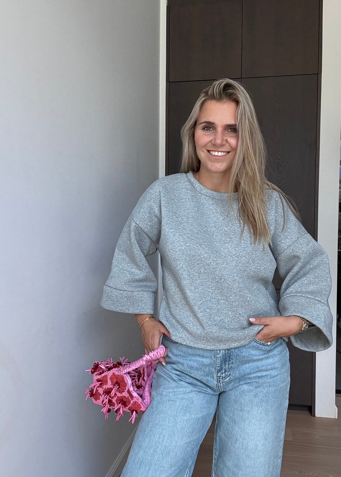 korte effen sweatshirt