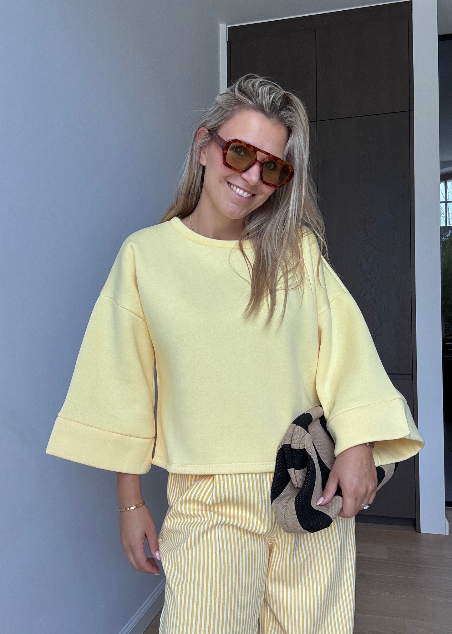 korte effen sweatshirt